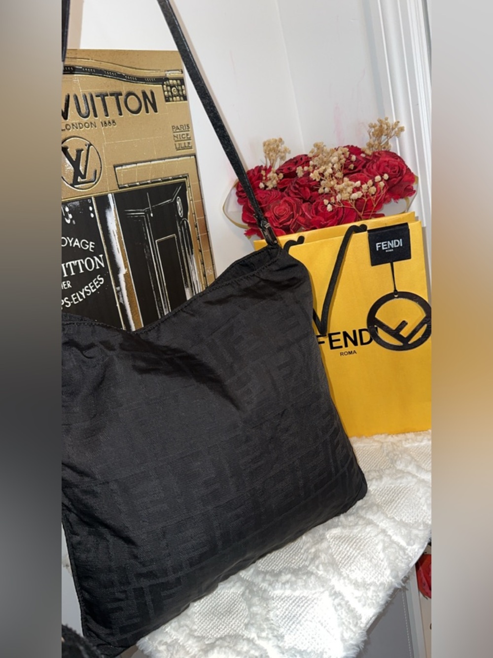 Fendi monogram Black Shoulder Tote Bag
